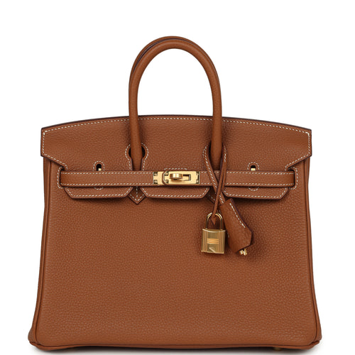 Pre-owned Hermes Birkin 25 Gold Togo Gold Hardware