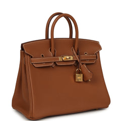 Pre-owned Hermes Birkin 25 Gold Togo Gold Hardware