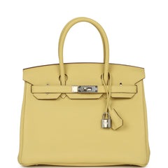 Hermes Birkin 30 Jaune Poussin Togo Palladium Hardware