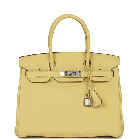 Hermes Birkin 30 Jaune Poussin Togo Palladium Hardware