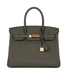 Hermes Birkin 30 Vert Amande Togo Gold Hardware