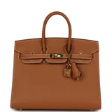 Pre-owned Hermes Birkin Sellier 25 Gold Epsom Gold Hardware - Thumbnail View 1