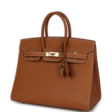 Pre-owned Hermes Birkin Sellier 25 Gold Epsom Gold Hardware - Thumbnail View 5
