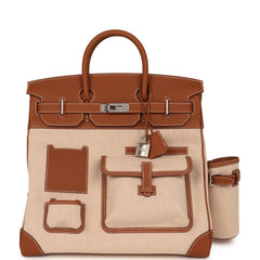 Hermes Birkin Cargo HAC 40 Gold Togo, Ecru-Beige Cargo H Canvas Palladium Hardware