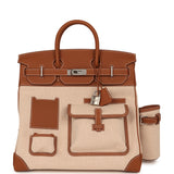 Hermes Birkin Cargo HAC 40 Gold Togo, Ecru-Beige Cargo H Canvas Palladium Hardware - Thumbnail View 1