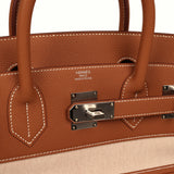 Hermes Birkin Cargo HAC 40 Gold Togo, Ecru-Beige Cargo H Canvas Palladium Hardware - Thumbnail View 9