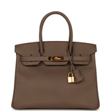 Pre-owned Hermes Birkin 30 Etain Epsom Gold Hardware - Thumbnail View 1