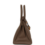 Pre-owned Hermes Birkin 30 Etain Epsom Gold Hardware - Thumbnail View 3