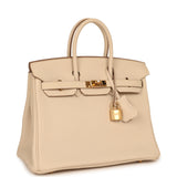 Pre-owned Hermes Birkin 25 Craie Togo Gold Hardware - Thumbnail View 2