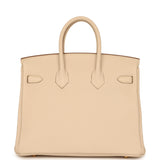 Pre-owned Hermes Birkin 25 Craie Togo Gold Hardware - Thumbnail View 4