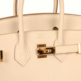 Pre-owned Hermes Birkin 25 Craie Togo Gold Hardware - Thumbnail View 7