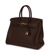 Pre-owned Hermes Birkin 35 Chocolate Togo Gold Hardware - Thumbnail View 5