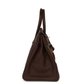 Pre-owned Hermes Birkin 35 Chocolate Togo Gold Hardware - Thumbnail View 3