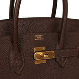 Pre-owned Hermes Birkin 35 Chocolate Togo Gold Hardware - Thumbnail View 7