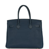 Pre-owned Hermes Birkin 30 Bleu de Prusse Togo Palladium Hardware - Thumbnail View 4