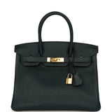 Hermes Birkin 30 Vert Cypress Taurillon Novillo Gold Hardware - Thumbnail View 1