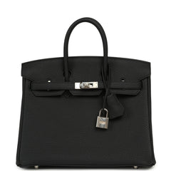 Hermes Birkin 25 Black Togo Palladium Hardware