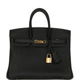 Pre-owned Hermes Birkin 25 Black Togo Gold Hardware - Thumbnail View 1