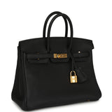 Pre-owned Hermes Birkin 25 Black Togo Gold Hardware - Thumbnail View 2