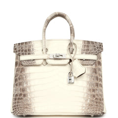 Hermes Birkin 25 Himalaya Niloticus Crocodile Diamond Encrusted Palladium Hardware