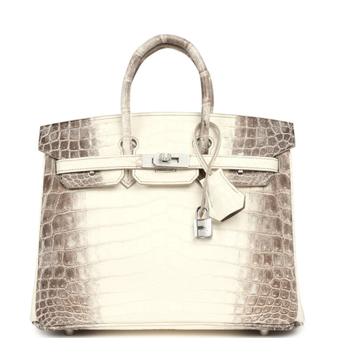 Hermes Birkin 25 Himalaya Niloticus Crocodile Diamond Encrusted Palladium Hardware