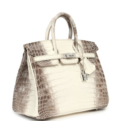Hermes Birkin 25 Himalaya Niloticus Crocodile Diamond Encrusted Palladium Hardware
