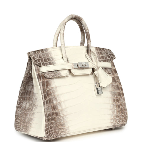 Hermes Birkin 25 Himalaya Niloticus Crocodile Diamond Encrusted Palladium Hardware