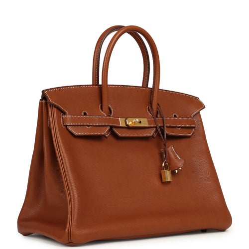 Pre-owned Hermes Birkin 35 Fauve Barenia Faubourg Gold Hardware