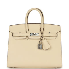 Hermes Birkin Sellier 25 Nata Epsom Palladium Hardware