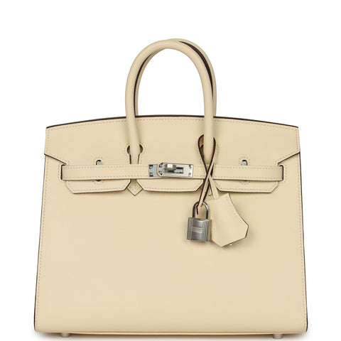 Hermes Birkin Sellier 25 Nata Epsom Palladium Hardware