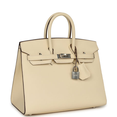 Hermes Birkin Sellier 25 Nata Epsom Palladium Hardware