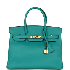 Hermes Birkin 30 Bleu Paon Epsom Gold Hardware