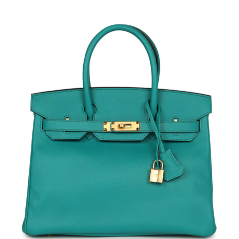 Hermes Birkin 30 Bleu Paon Epsom Gold Hardware