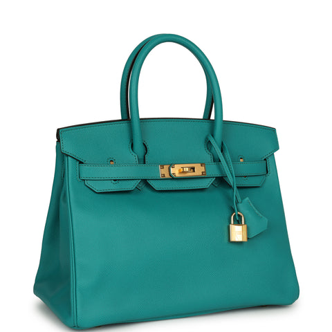 Hermes Birkin 30 Bleu Paon Epsom Gold Hardware