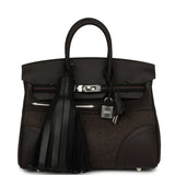 Hermes Birkin 25 "Go Team" Ebene Swift, Feutre Palladium Hardware - Thumbnail View 1
