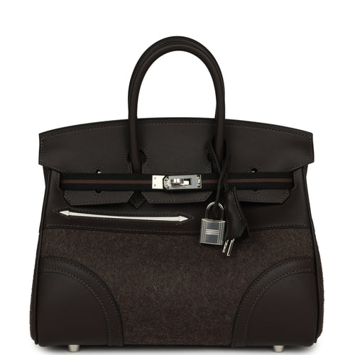 Hermes Birkin 25 "Go Team" Ebene Swift, Feutre Palladium Hardware