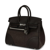 Hermes Birkin 25 "Go Team" Ebene Swift, Feutre Palladium Hardware - Thumbnail View 6