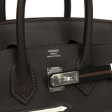 Hermes Birkin 25 "Go Team" Ebene Swift, Feutre Palladium Hardware - Thumbnail View 9