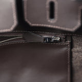 Hermes Birkin 25 "Go Team" Ebene Swift, Feutre Palladium Hardware - Thumbnail View 11