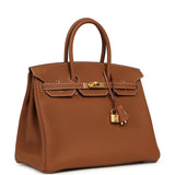 Hermes Birkin 35 Gold Togo Gold Hardware - Thumbnail View 2