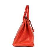 Pre-owned Hermes Birkin 35 Geranium Matte Porosus Crocodile Gold Hardware - Thumbnail View 3