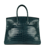Pre-owned Hermes Birkin 35 Colvert Shiny Porosus Crocodile Gold Hardware - Thumbnail View 4