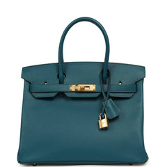 Hermes Birkin 30 Vert Bosphore Epsom Gold Hardware