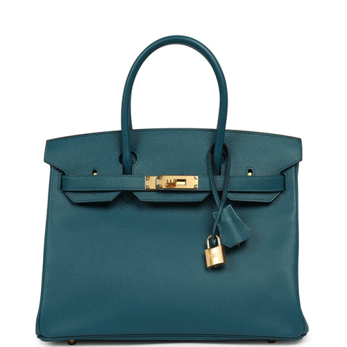Hermes Birkin 30 Vert Bosphore Epsom Gold Hardware