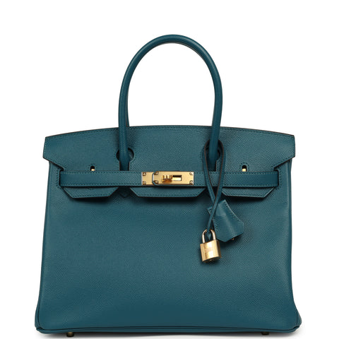 Hermes Birkin 30 Vert Bosphore Epsom Gold Hardware