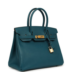 Hermes Birkin 30 Vert Bosphore Epsom Gold Hardware