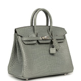 Hermes Birkin 25 Gris Cement Matte Alligator Palladium Hardware - Thumbnail View 2