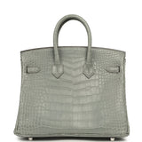 Hermes Birkin 25 Gris Cement Matte Alligator Palladium Hardware - Thumbnail View 4