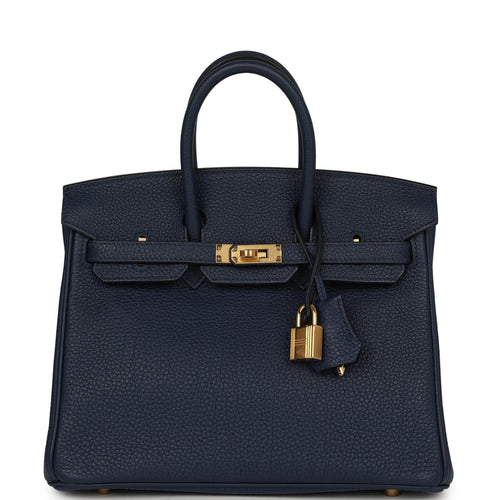 Hermes Birkin 25 Bleu Navy Togo Gold Hardware