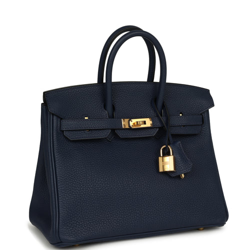 Hermes Birkin 25 Bleu Navy Togo Gold Hardware